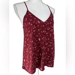 NO BOUNDARIES / Maroon & Green Tank Top / Small